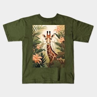 Giraffe in the Jungle Kids T-Shirt